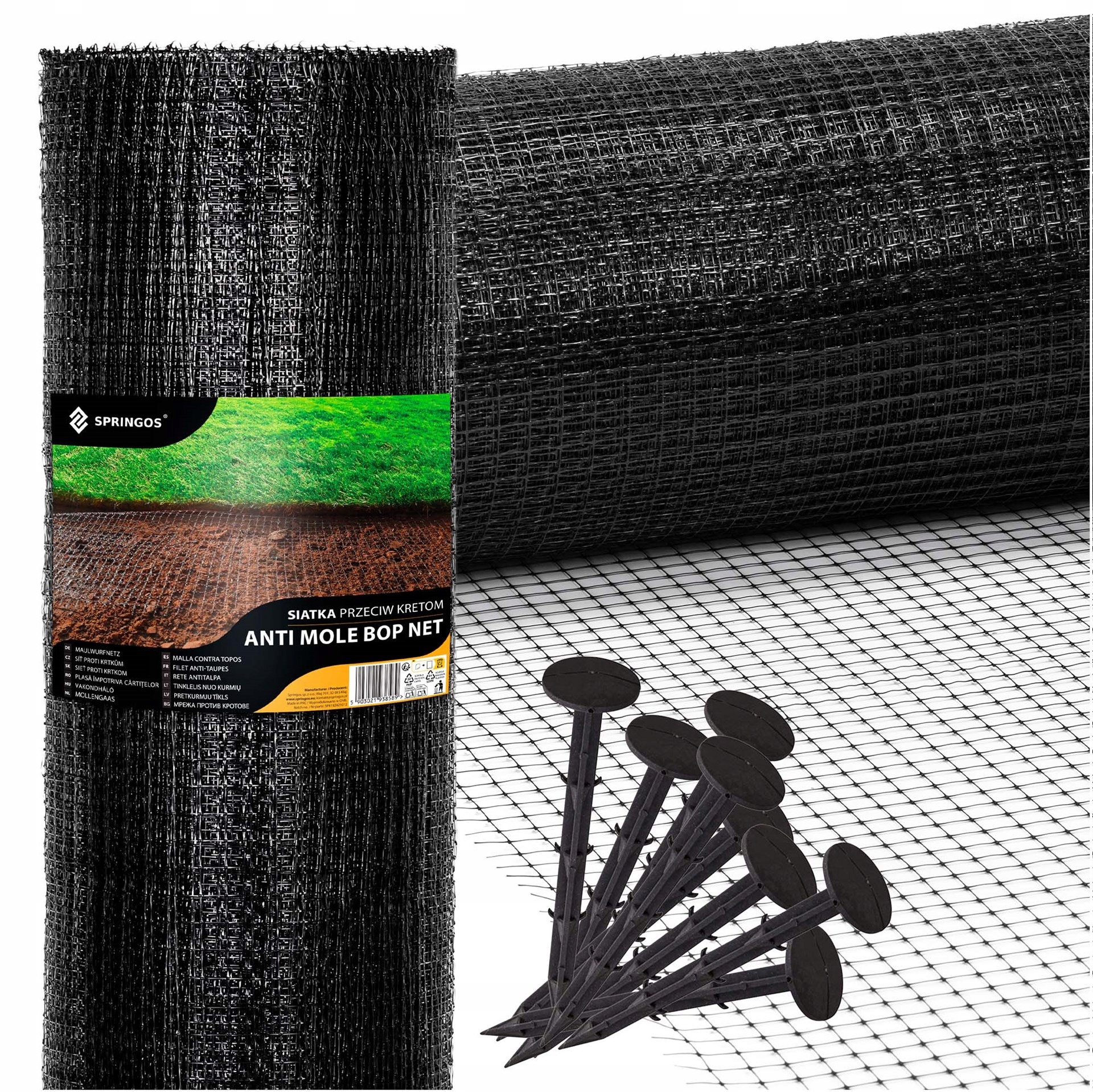 Síť Proti Krtkům 2x100 m Proti Krtkům 30 g Odolná Silná Premium Kolíky