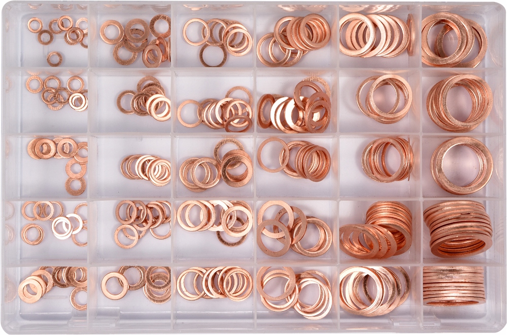 НАБОР МЯГКИХ МЕДНЫХ ШАЙБ 300 ШТ.