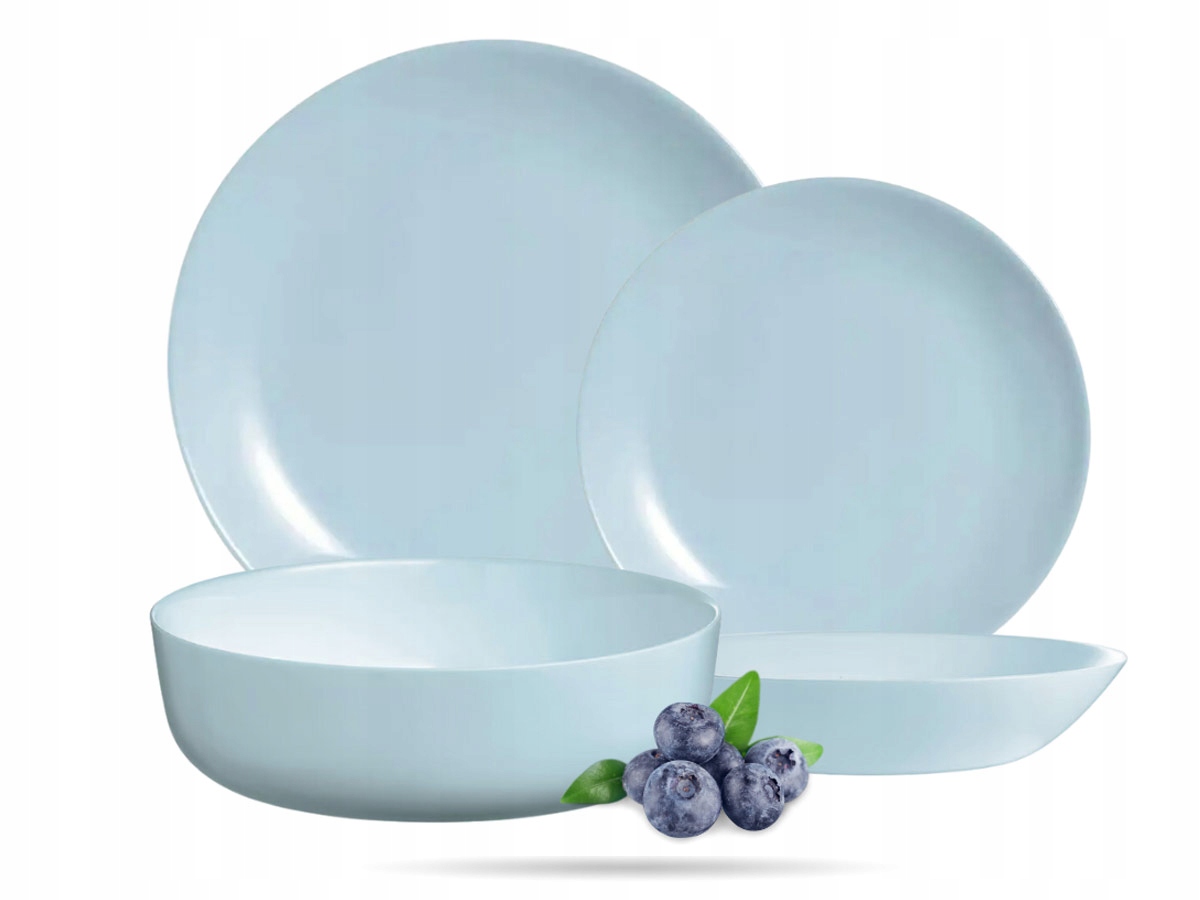 Serwis obiadowy 6 os 19 el niebieski Paradise Blue Diwali LUMINARC