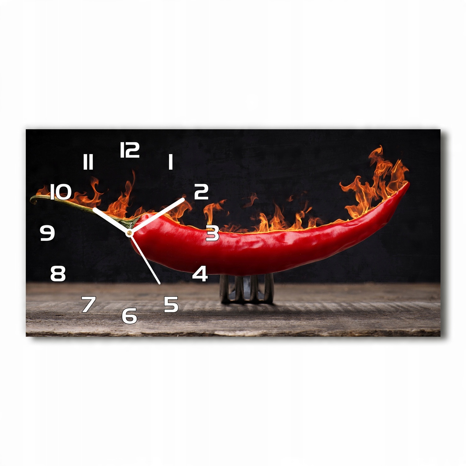

Zegar ze szkła na ścianę Papryczka chilli 60x30 cm