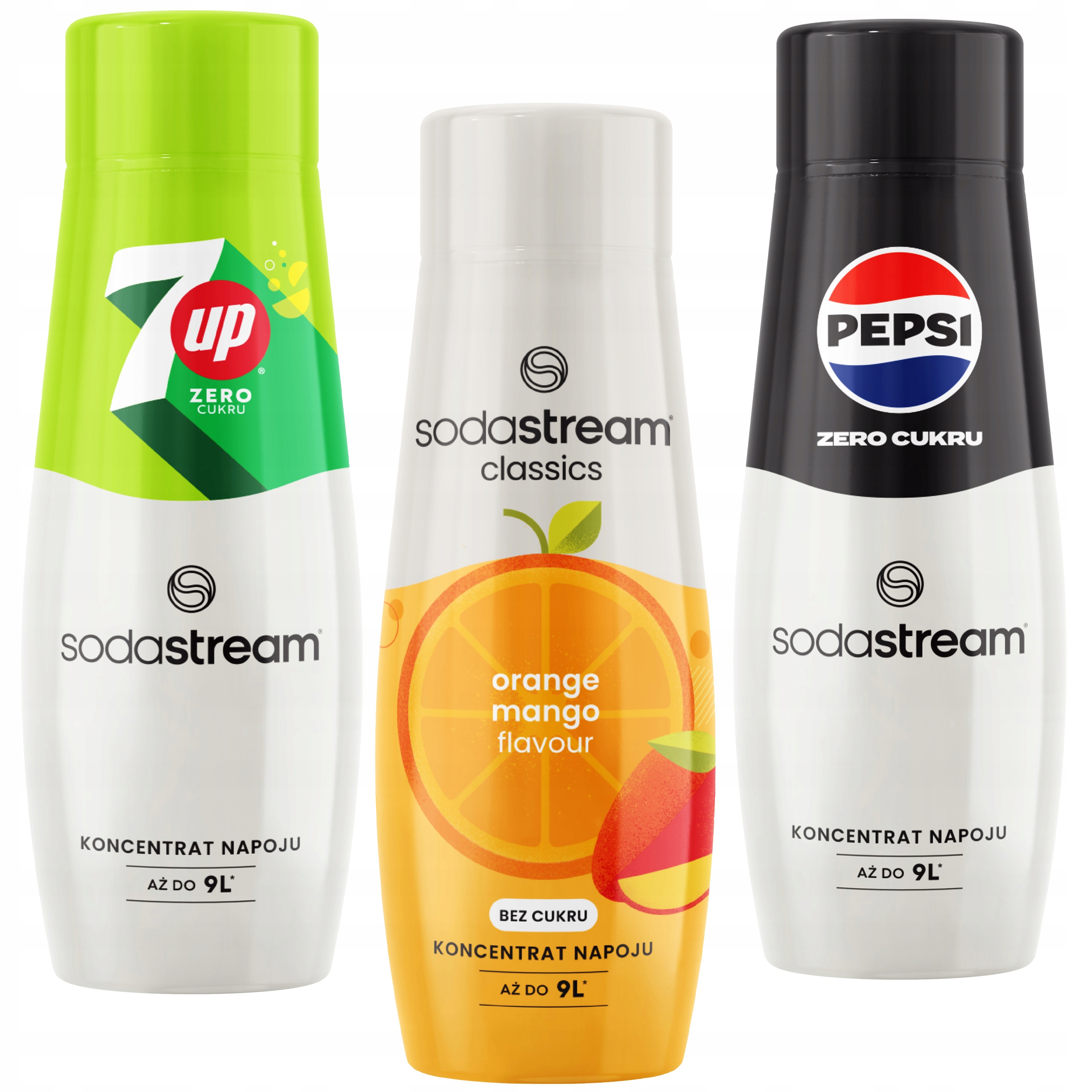 Levně Sirupy SodaStream 7Up Free+ Pomeranč-Mango Pepsi Max Bez kalorií 0 Kcal