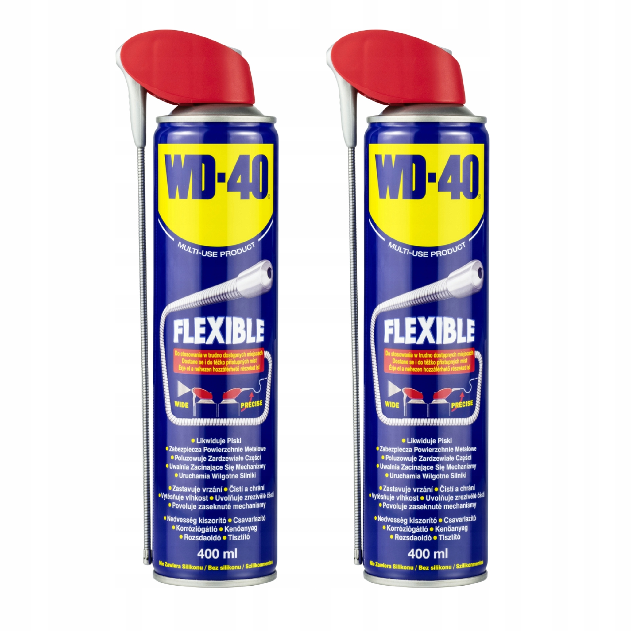 WD-40 Preparat Wielofunkcyjny 400ml Spray z Elastycznym Aplikatorem 2 szt