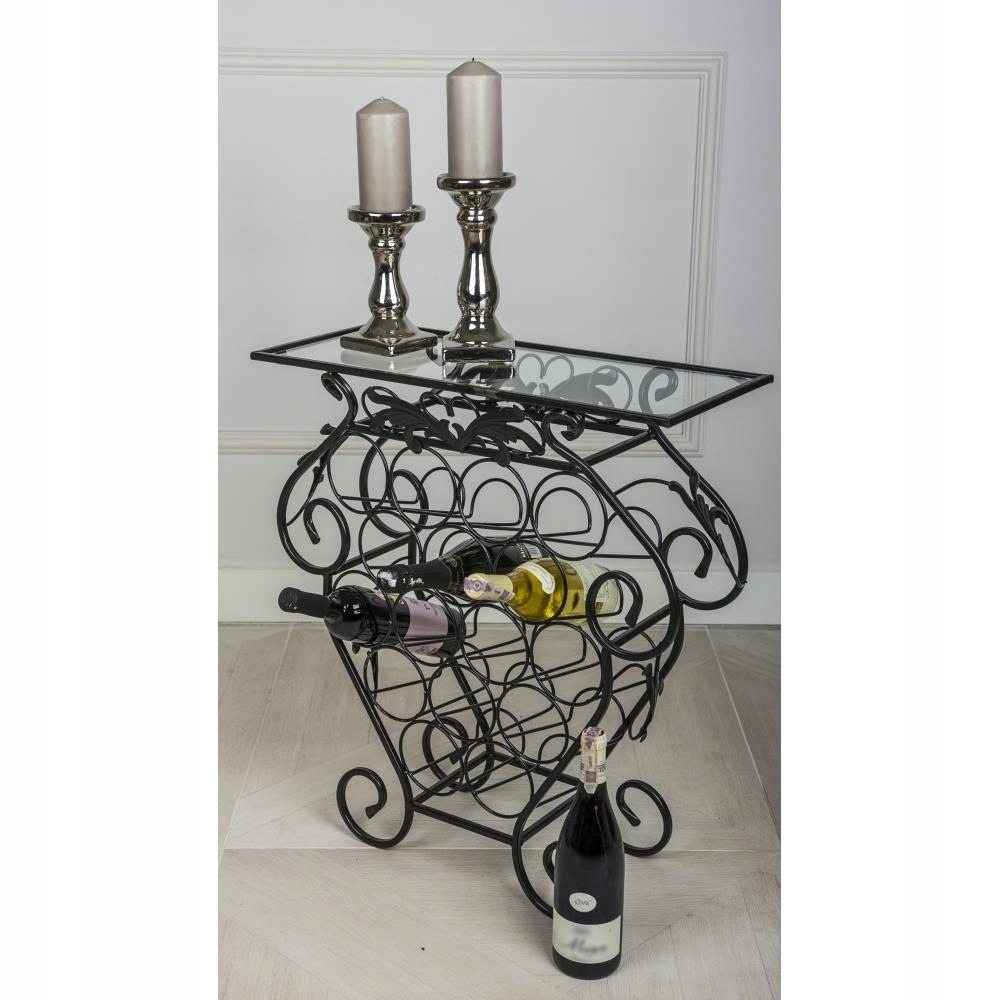 Ozdobny barek stojak na 16 butelek Garth z metalu Marka Dastal