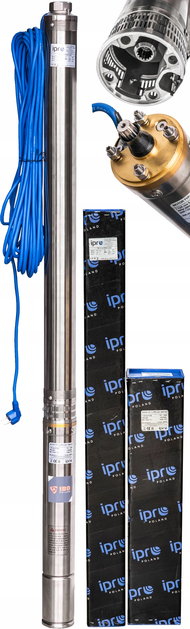 Pompa Głębinowa Do Wody Studni Antypiaskowa 3,5” Ipro 3-25 Mocna 230V 1,8kW