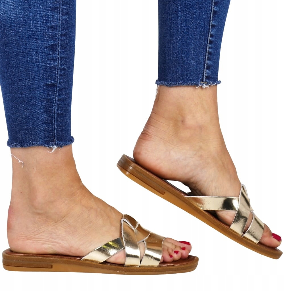 Dámské Nazouváky Zlaté Elegantní, Lehké A Pohodlné S Mini Kotrurkou