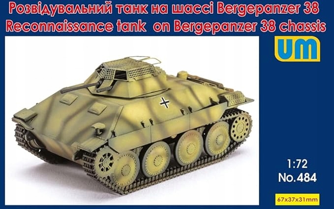 Um 484 1/72 Reconnaissance tank on Bergepanzerwagen 38 hvězdiček