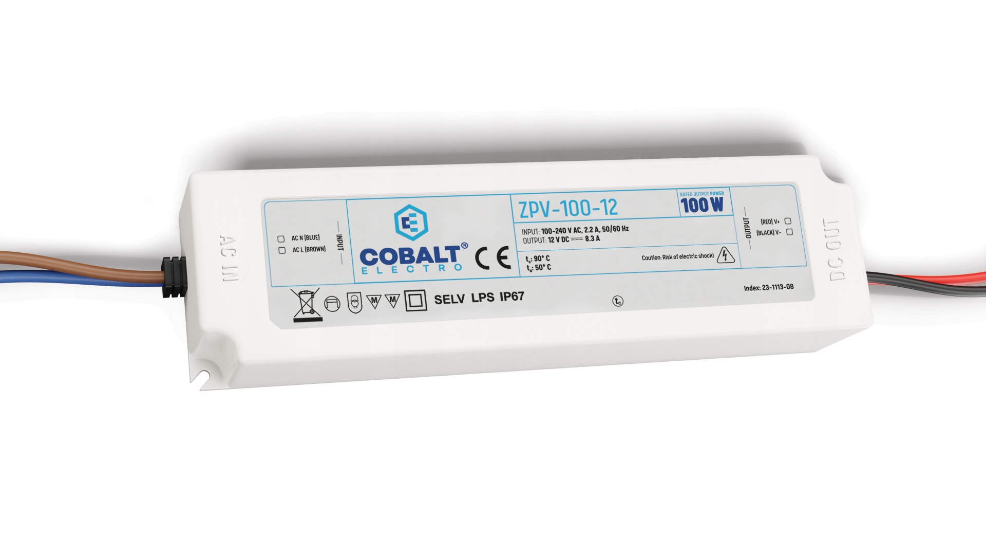 

Zasilacz hermetyczny Zpv 100W 12V Cobalt