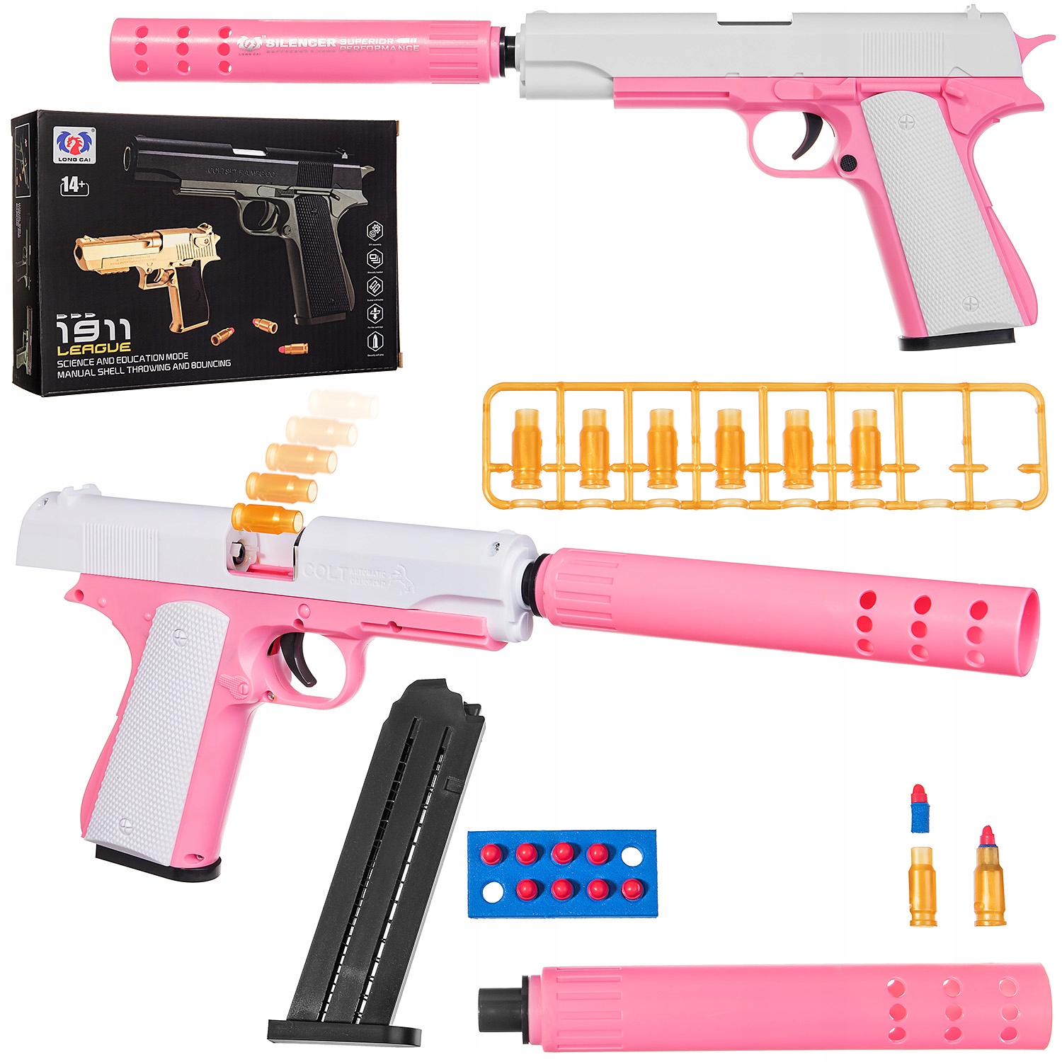 PISTOLET GLOCK BEZPIECZNE PIAKI EVA STRZAŁKI ŁUSKA