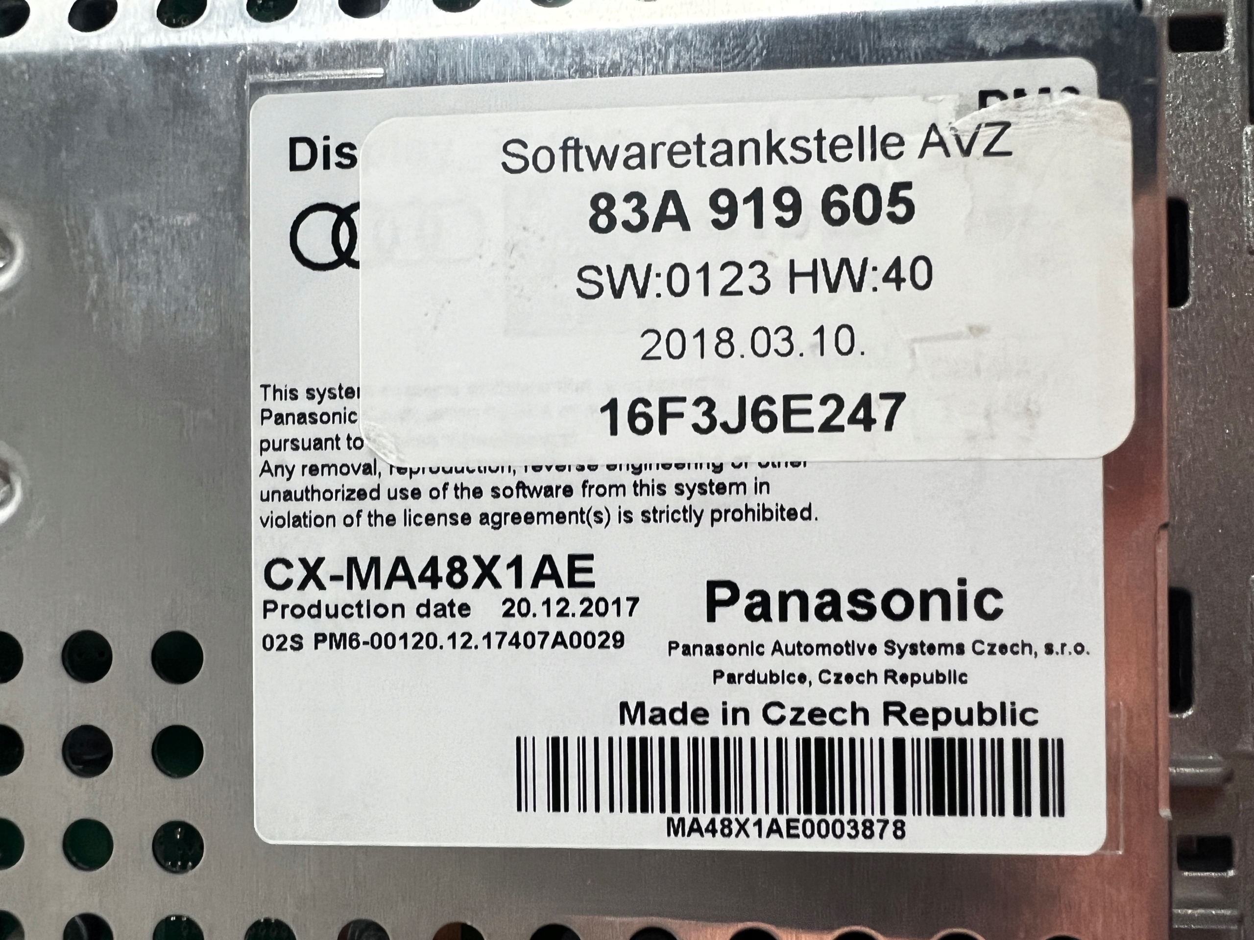 дисплей считыватель MIB2 Audi Q3 83A F3 83A919605