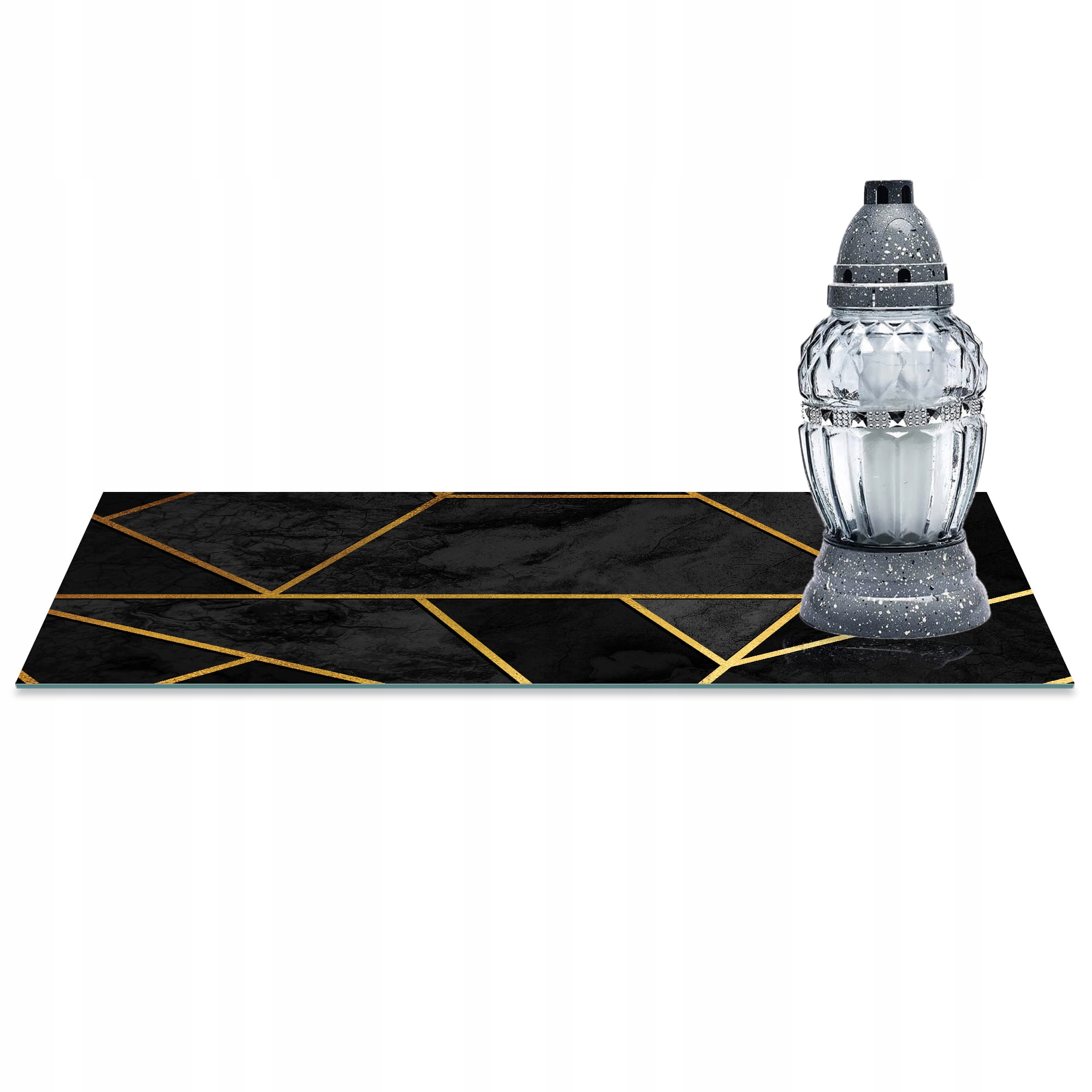 SZKLANA PODSTAWKA POD ZNICZE 60x20cm Elegancja 361