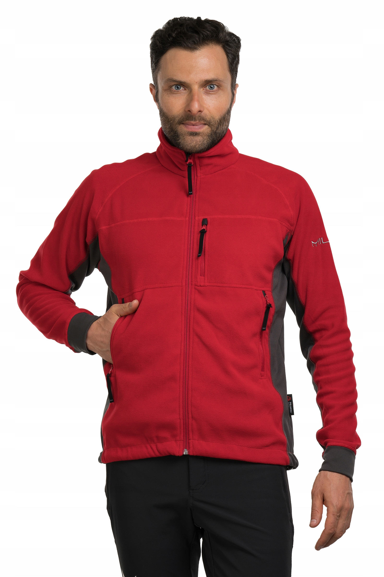 Kurtka Polarowa Milo Anas - Red - Dark Grey L