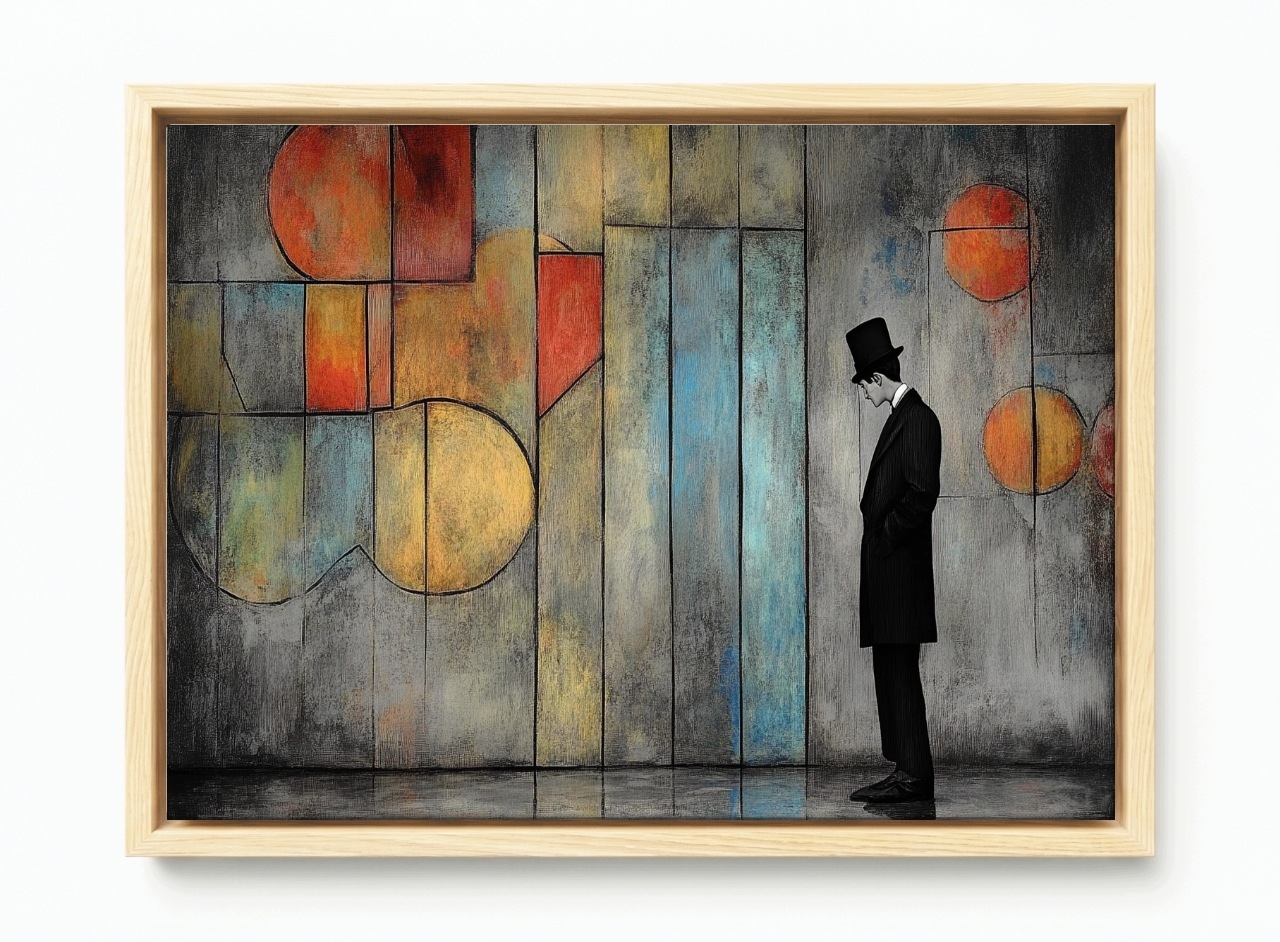 Obraz Rám Americký Box Abstrakce Geometrie Muž Válec Myšlenka 60x40
