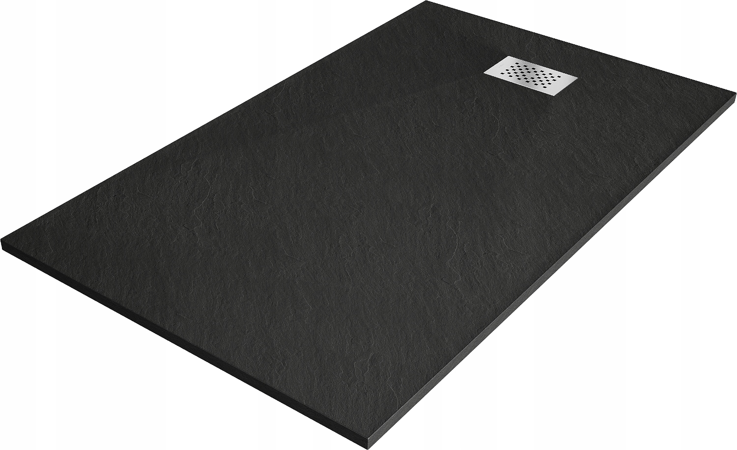 Mexen Hugo Brodzik Prostokątny Smc 150 x 90 CM Czarny Maskownica Inox