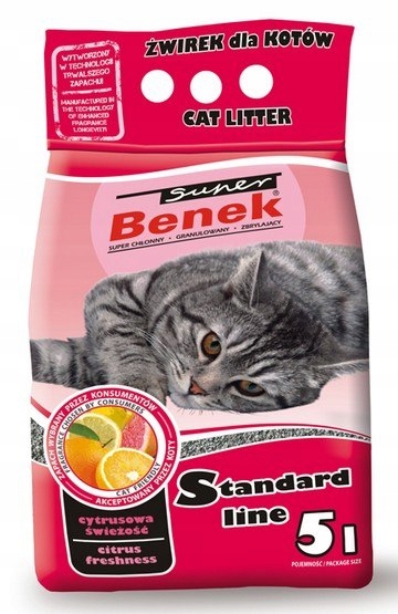 2x Benek Citrusová svěžest stelivo pro kočky 5 l