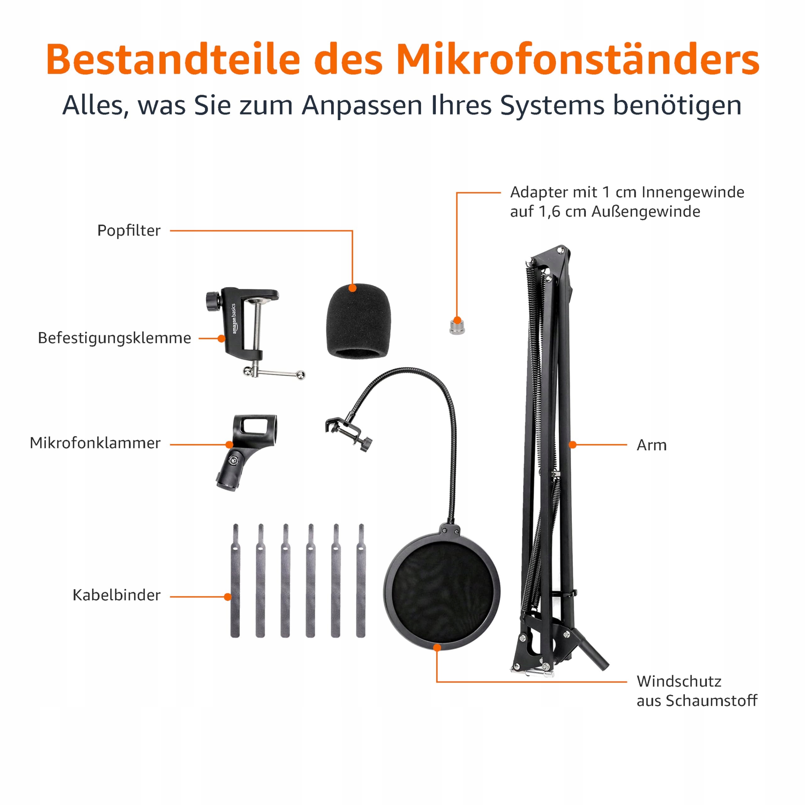 BASICS Statyw Mikrofonowy Z Popfiltrem Do Blue Yeti Snowball HyperX — miniatura 5