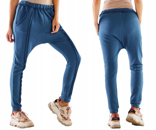 

Spodnie dresowe z obniżonym krokiem casual L/XL