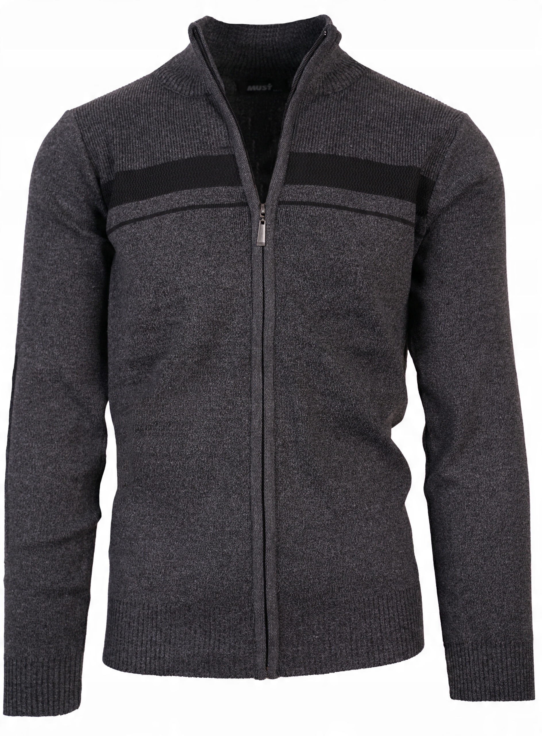 

Sweter Rozpinany Na Zamek Męski Czarny Stójka L XL