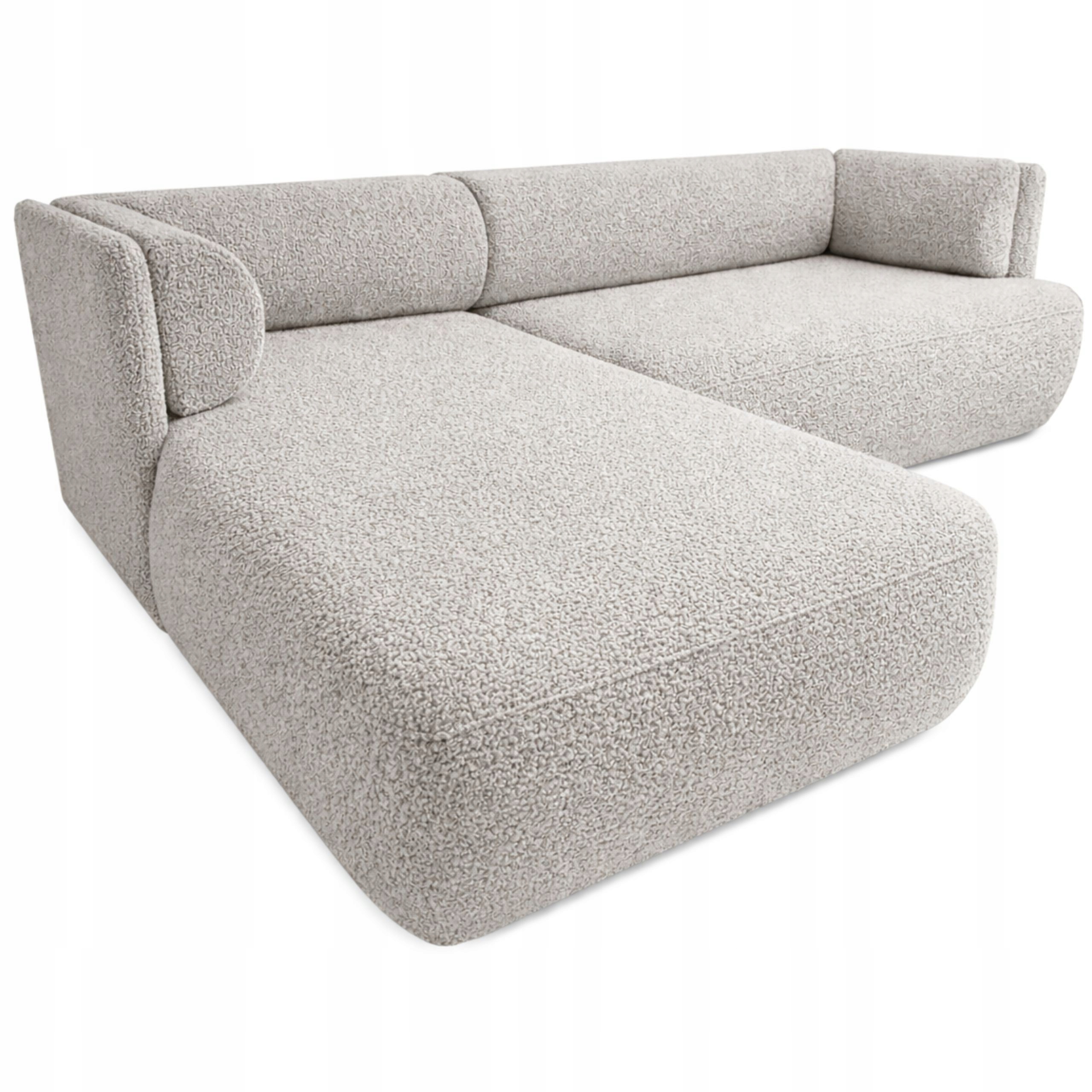 Rohová Sedací Souprava Rozkládací S Funkcí Spaní Cloud Mini 256 CM Rohová Sedačka Boucle Levá