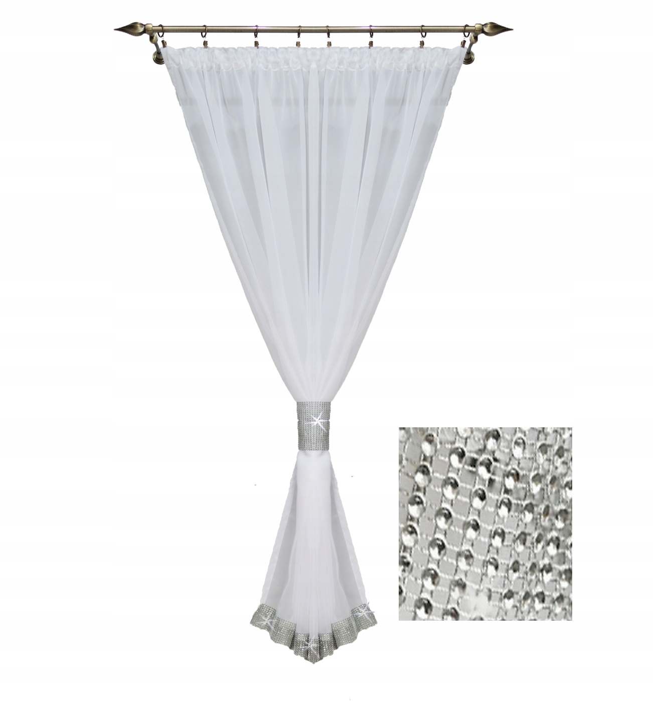 

Firanki Firana Firanka Gotowa Woal Taśma Cyrkonie