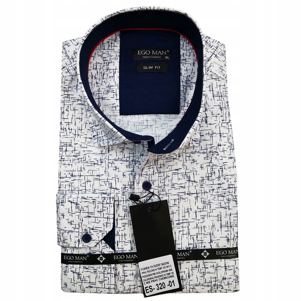 Ego Man košile pánská ES-320-01 slim fit 3XL bílá