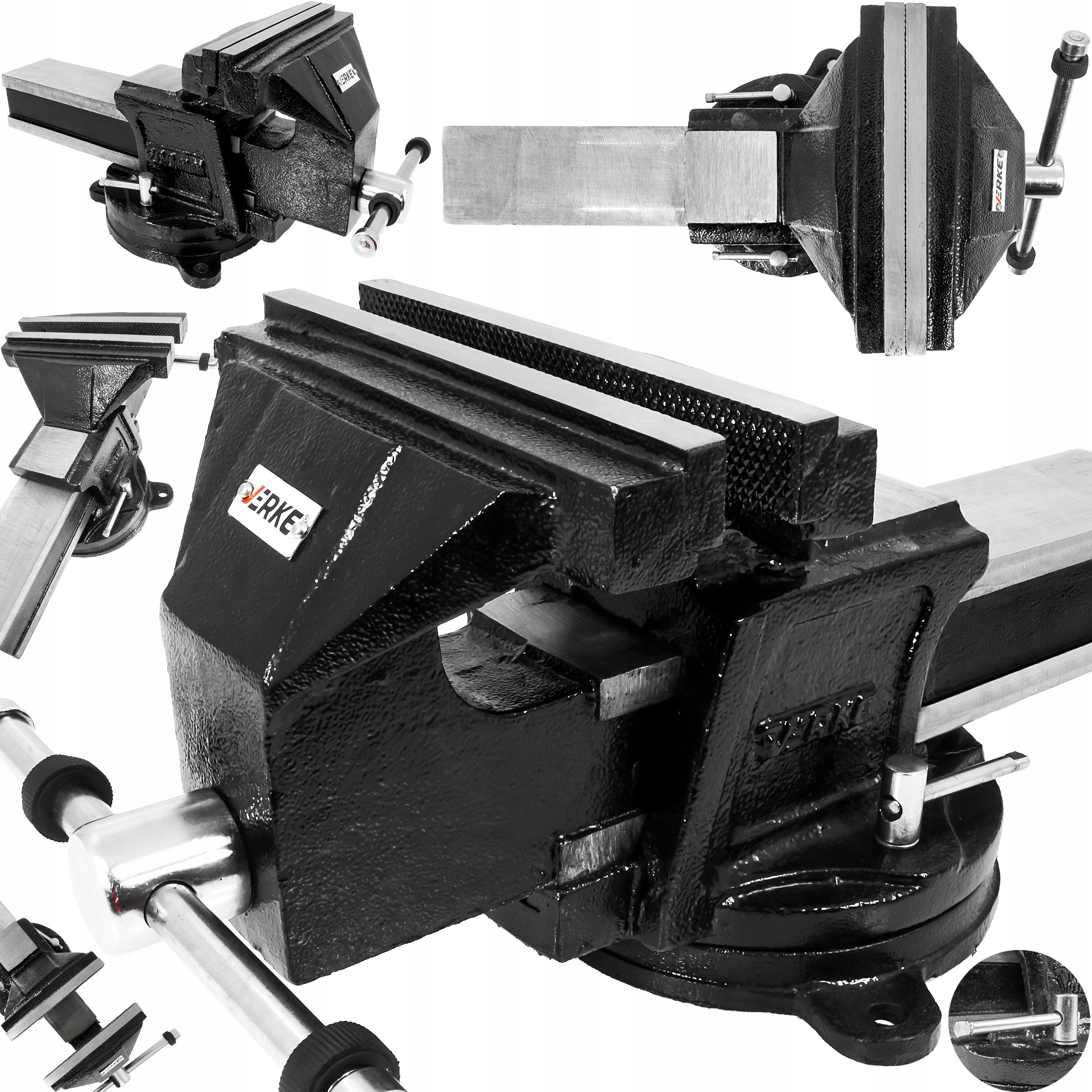 Тиски слесарные поворотные наковальня чугунные 200 мм