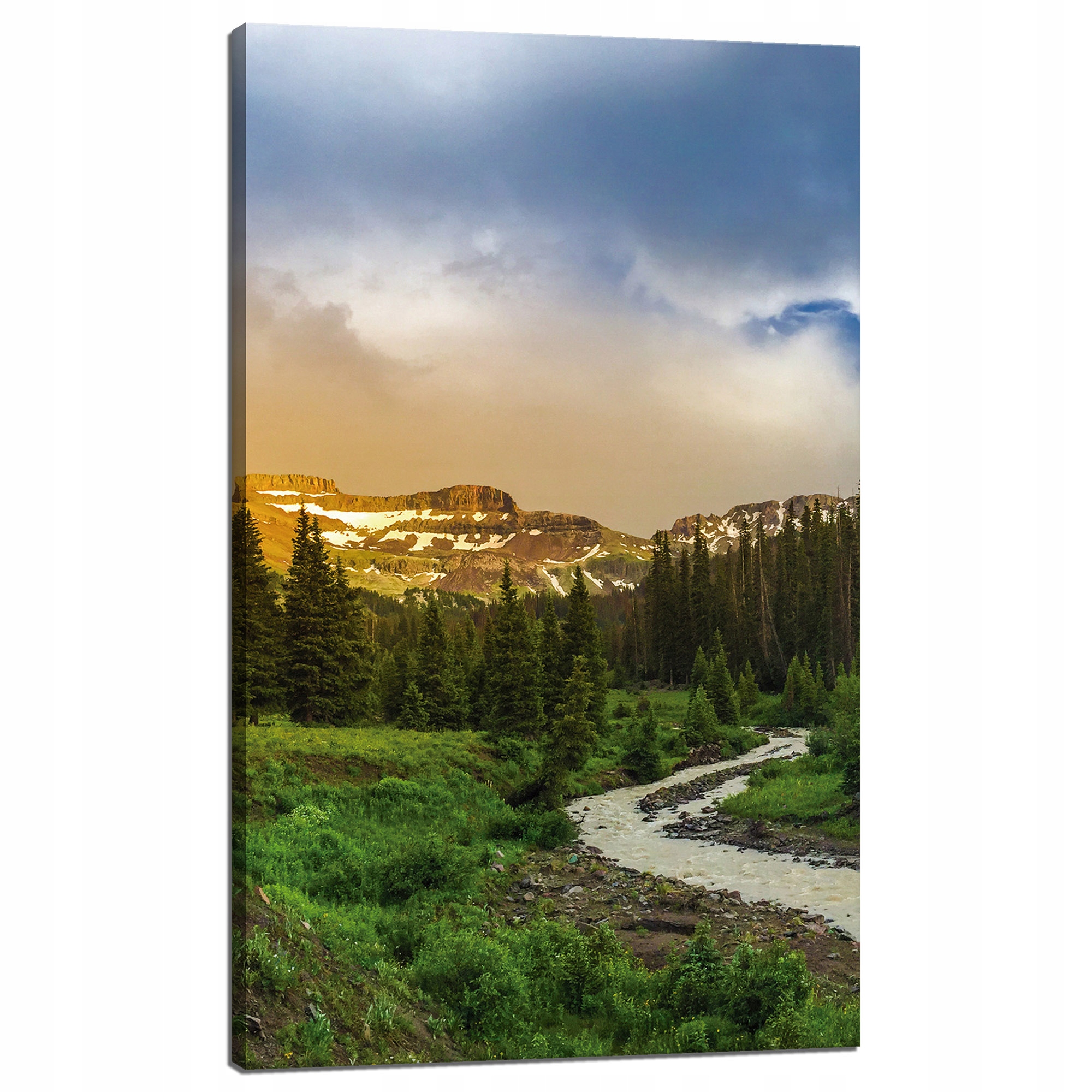 Obraz na plátně Stezka uprostřed hor Les Stromy Slunce 60x100 cm