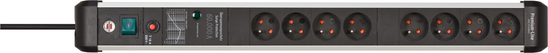 LISTWA PRZECIWPRZEPIĘCIOWA 8 GNIAZD 3m 60.000A Stan opakowania oryginalne