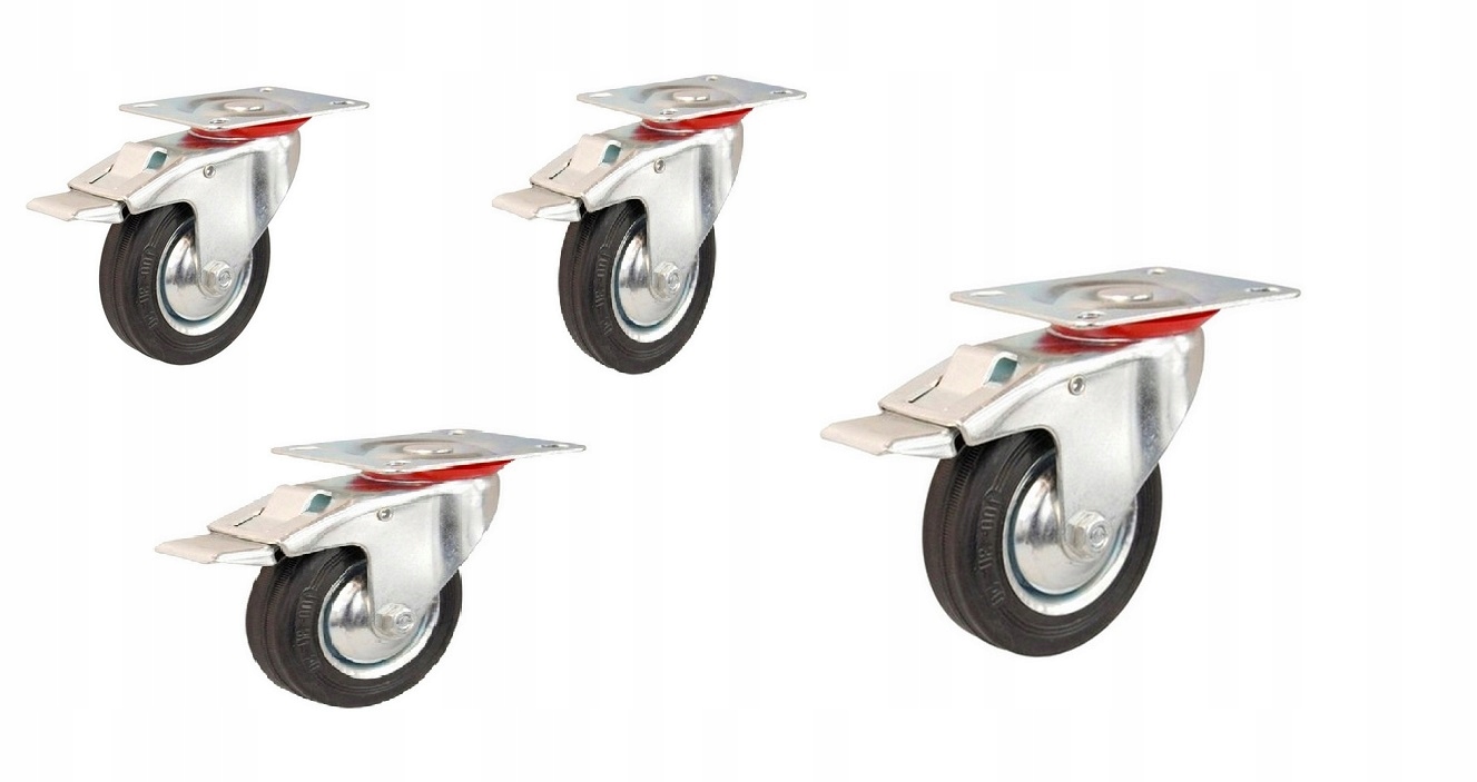ZESTAW 4 KÓŁKA OBROTOWE 125 mm do palet regałów