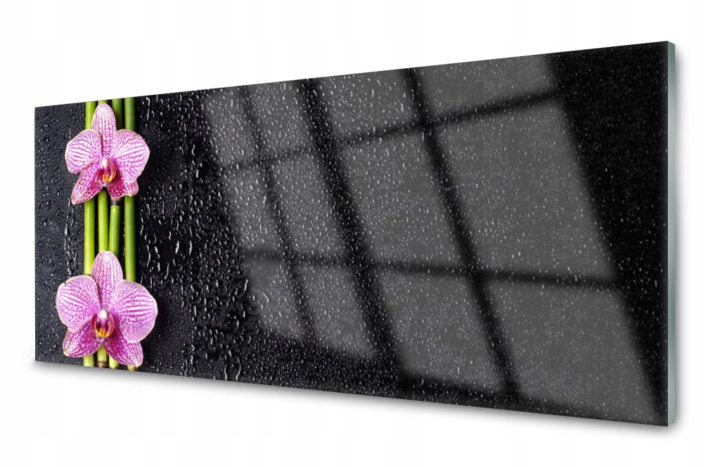 Sklenený panel do kuchyne Bambus Kvet 125x50
