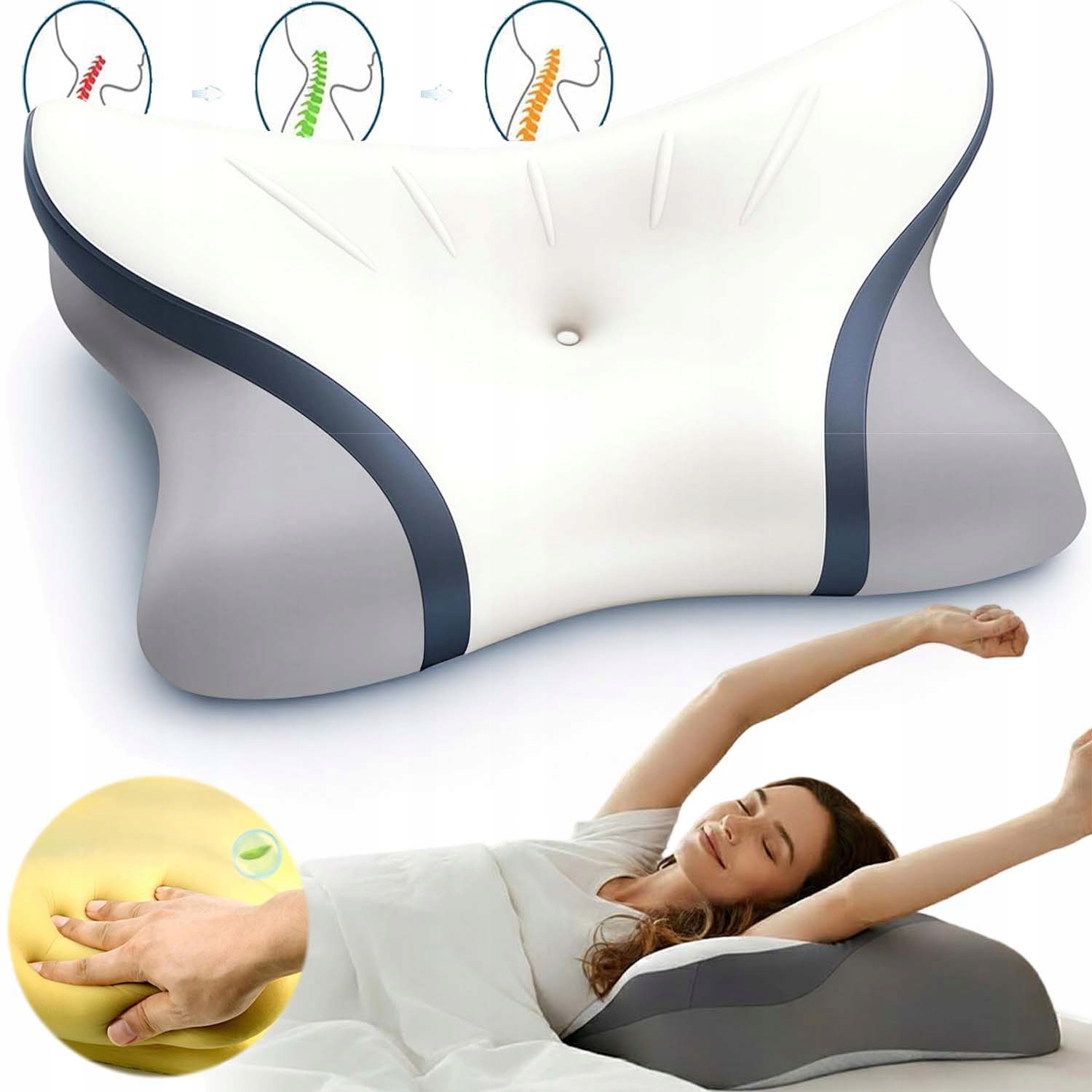 Poduszka Ortopedyczna Pod Głowę Do Spania Profilowana Memory Foam Komfort