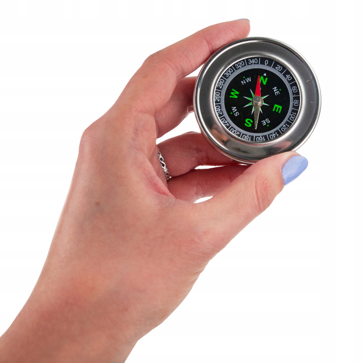 KIESZONKOWY KOMPAS TURYSTYCZNY PODRÓŻNY KOMPAKTOWY MAGNETYCZNA BUSOLA Model METALOWY KOMPAS 7.5CM