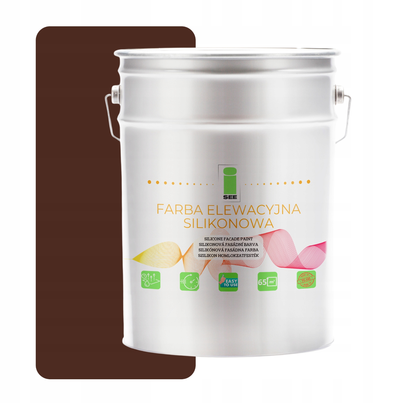 Fasádna Silikónová Fasádna Farba Hnedá 10 L Paropriepustná