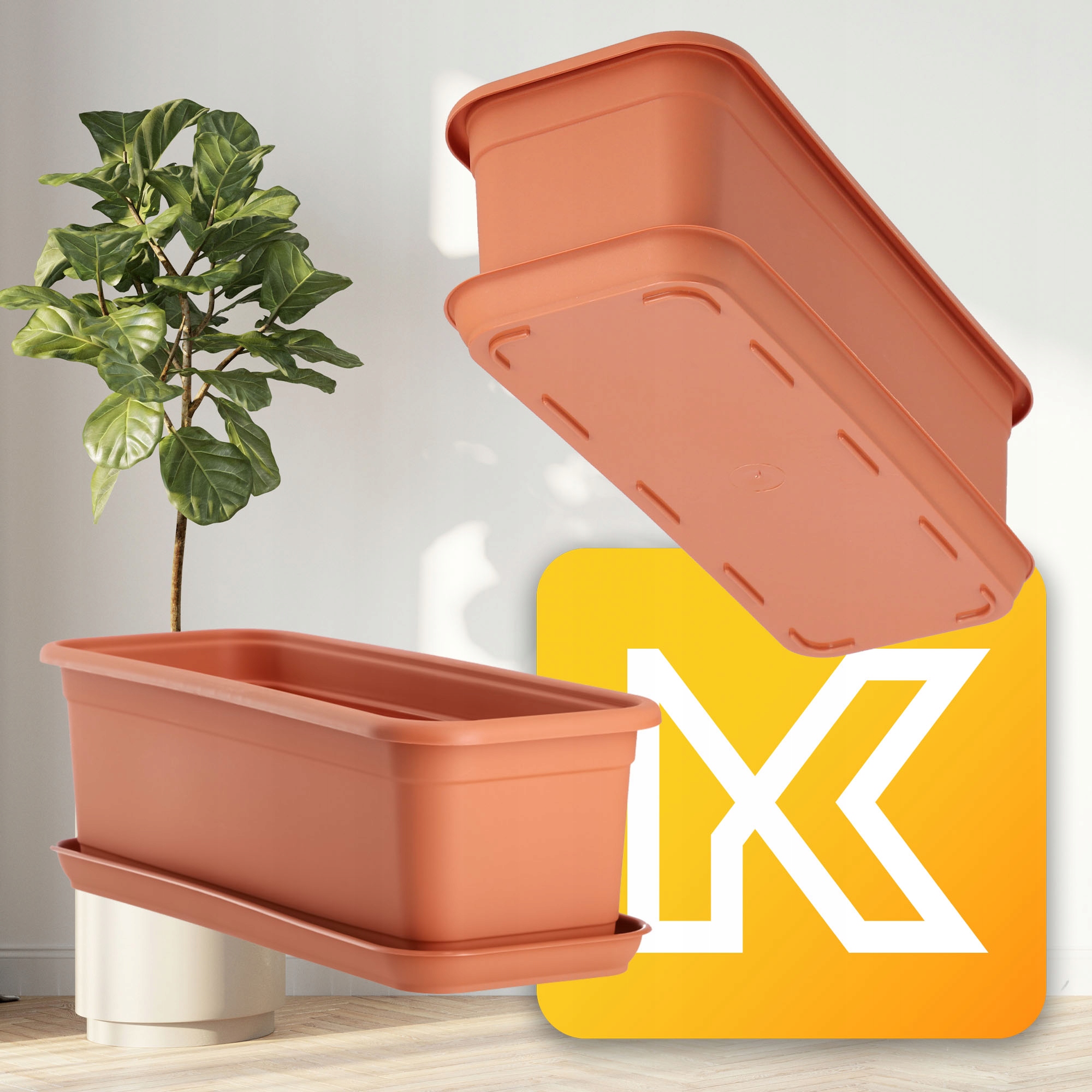 SKRZYNKA BALKONOWA DONICZKA 40cm + PODSTAWKA Długość maksymalna 39.5 cm