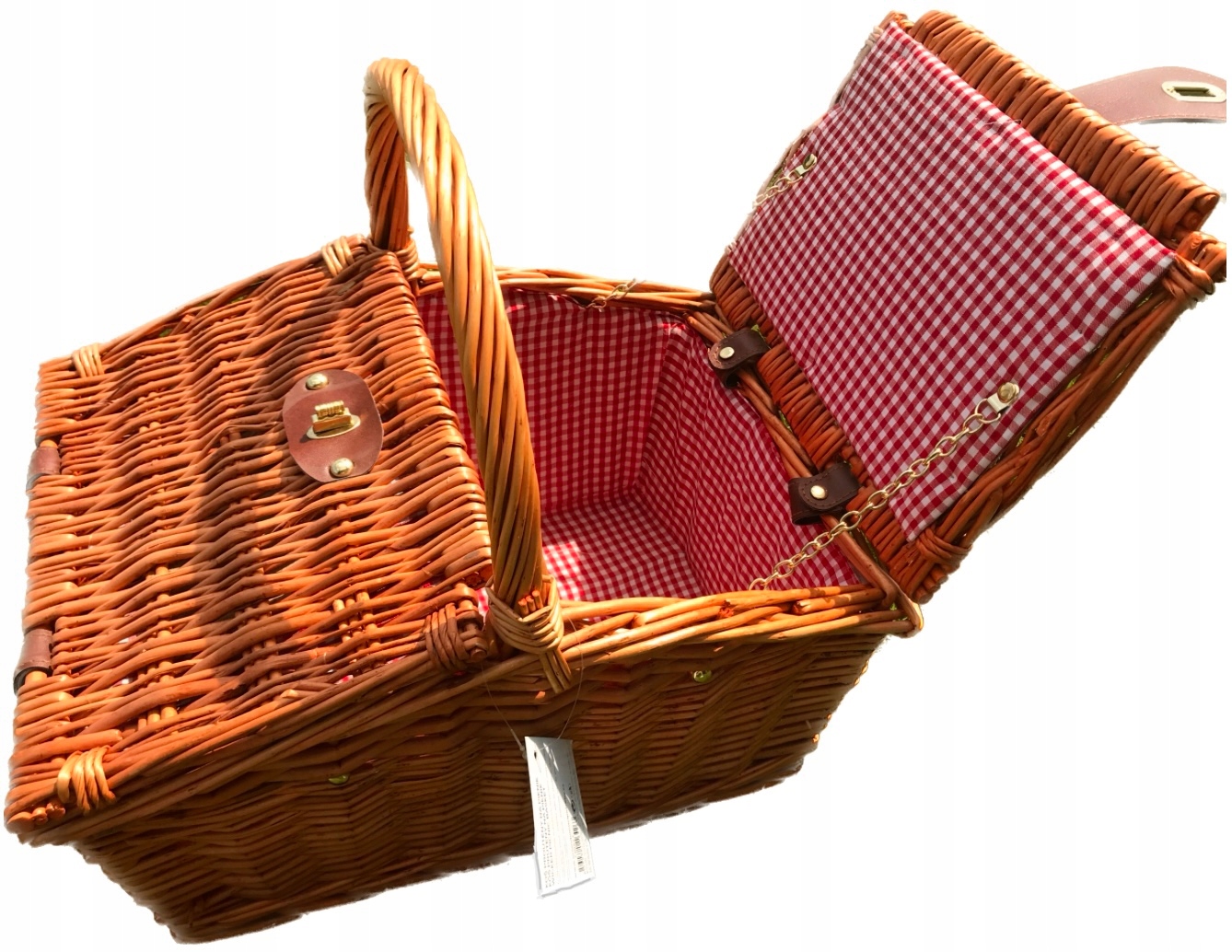 KOSZYK PIKNIKOWY ZAMYKANY WIKLINOWY kosz NA PIKNIK OLDMAN 40x29x39cm UCHWYT