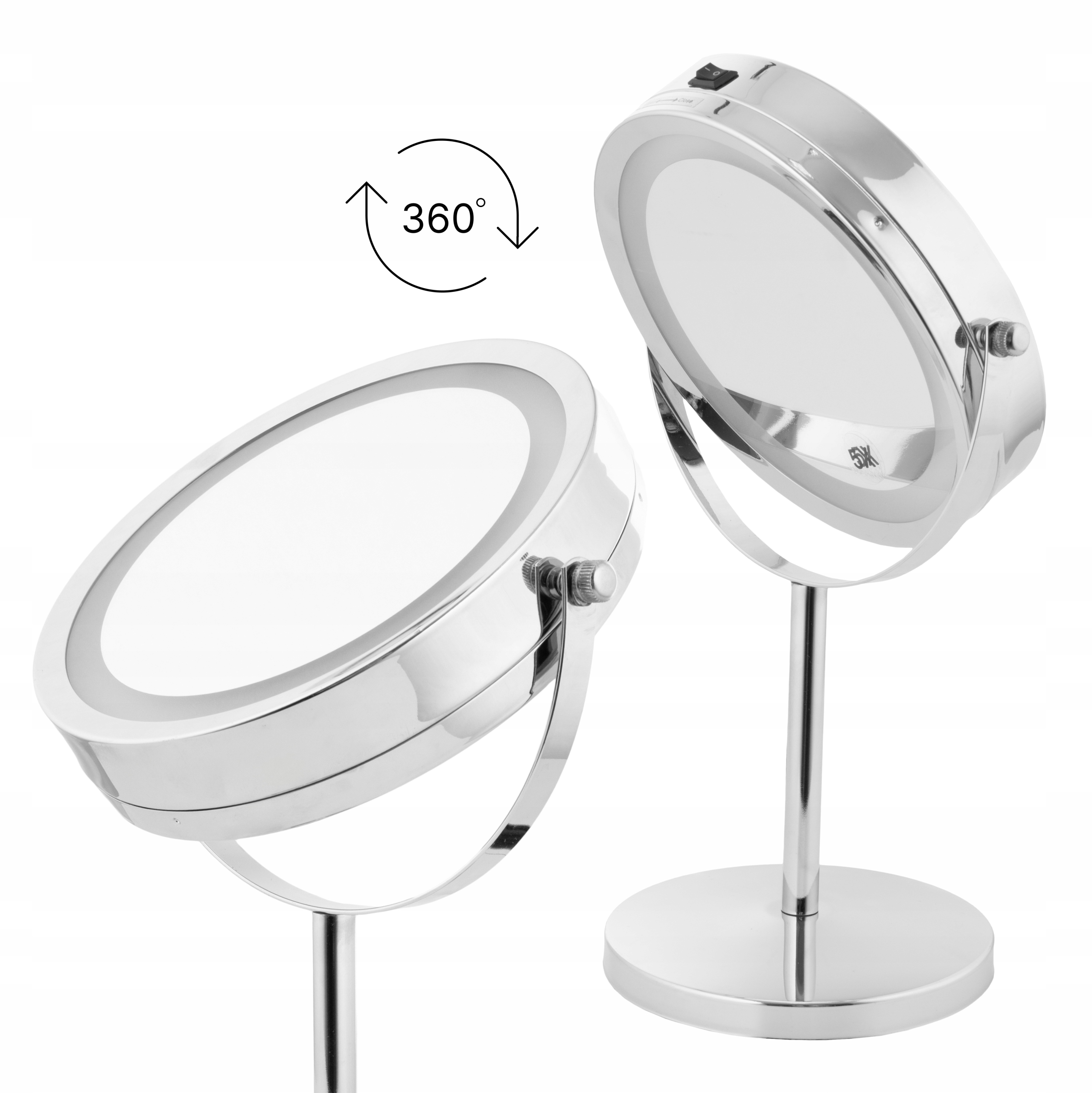 Lusterko kosmetyczne stojące chrom z podświetleniem LED powiększajace 5x Kod producenta CH.KIMI