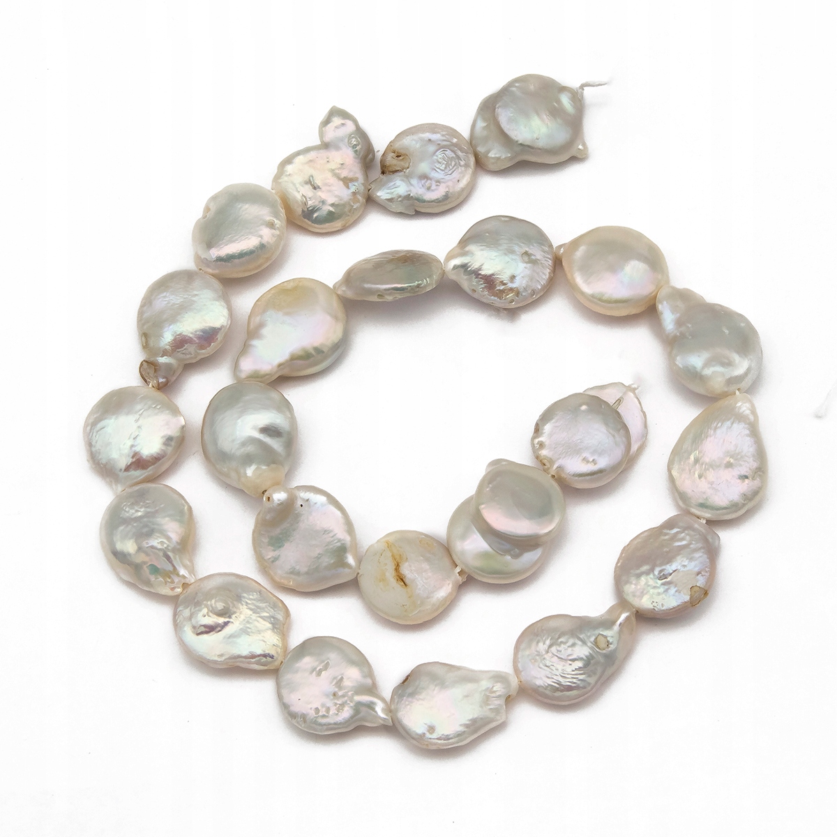 Korálky Perlové Přírodní Sladkovodní Keshi, 11~15mm, 27ks/39 Cm/šňůra