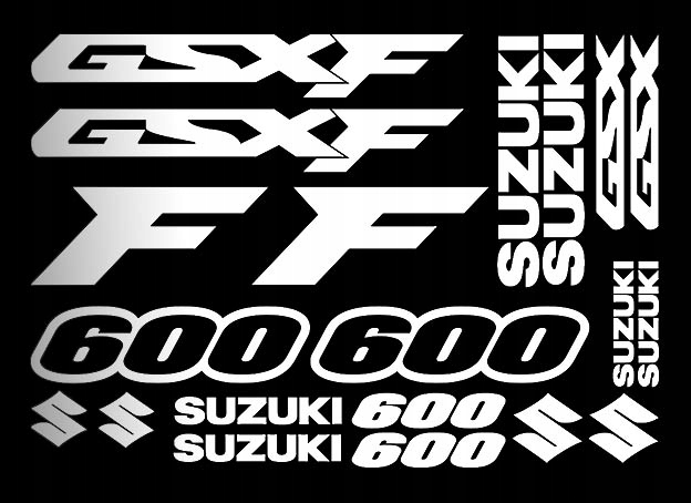 SUZUKI GSXF 600 _ наклейки _ хром