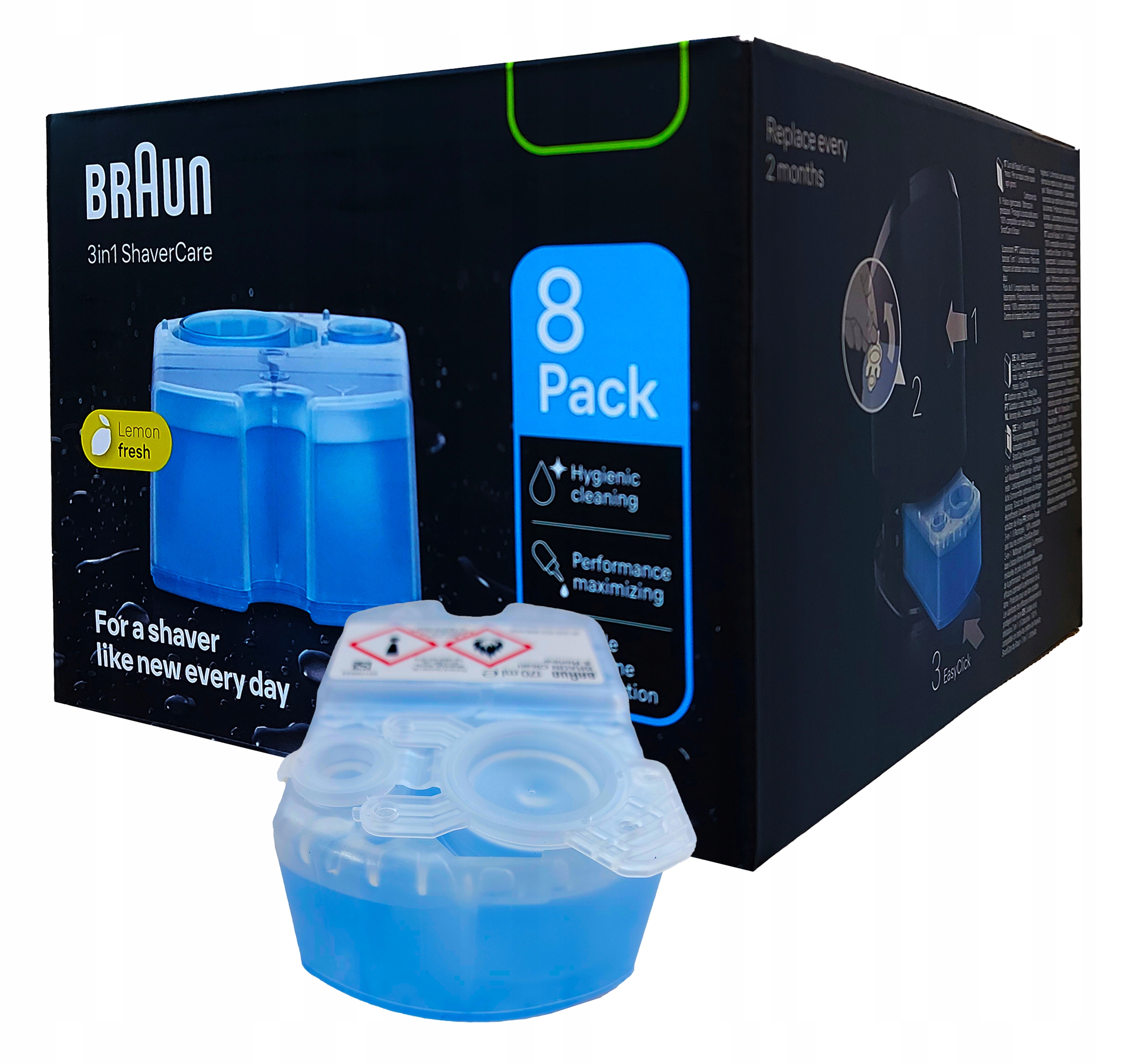 Wkład Płyn Wymienny do Golarek Braun Ccr Clean & Renew Lemon x8 sztuk