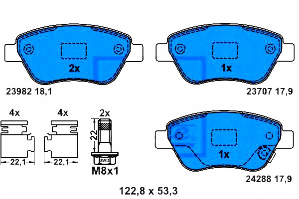 Ate Brzdové Destičky Opel Přední Adam/corsa 1,0-1,4 06- Asistent řidiče #28