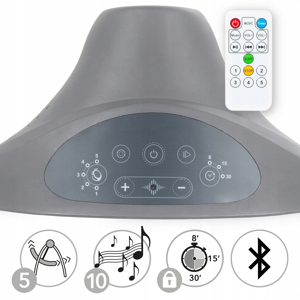 LEŻACZEK BUJACZEK ELEKTRYCZNY + PILOT KIDWELL LUXI 2w1 MELANGE WOODEN Kolor Odcienie szarości i srebra