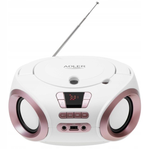 Ad 1181 white copper Radio Boombox CD-MP3 Usb Fm rádio Aux zásuvka