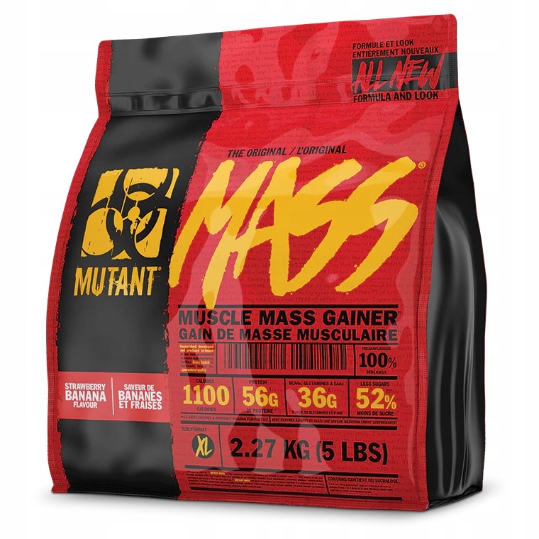 Mutant Mass 2270g Gainer Masa Wpc Wpi Bílkoviny Kalorie Strawberry-Banana