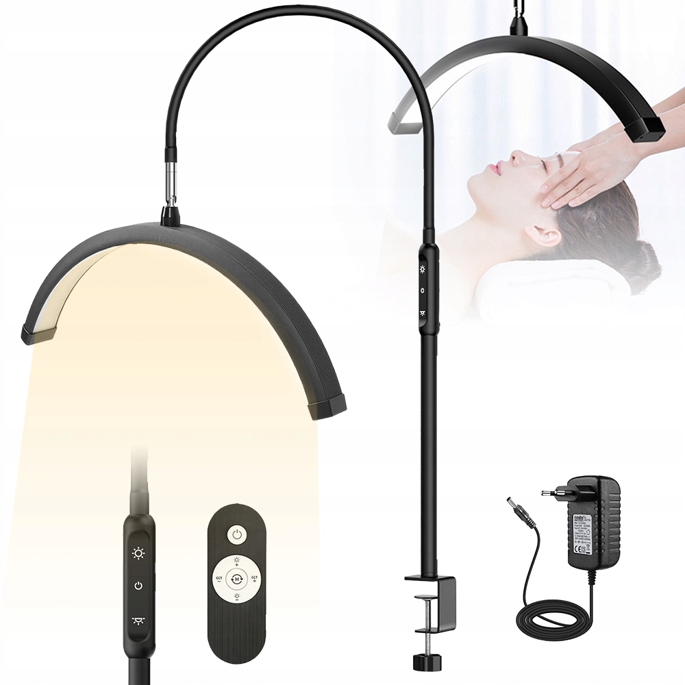 Led Dílenská Lampa Půlměsíc 20W 5 Úrovní Jasu S Svorkou