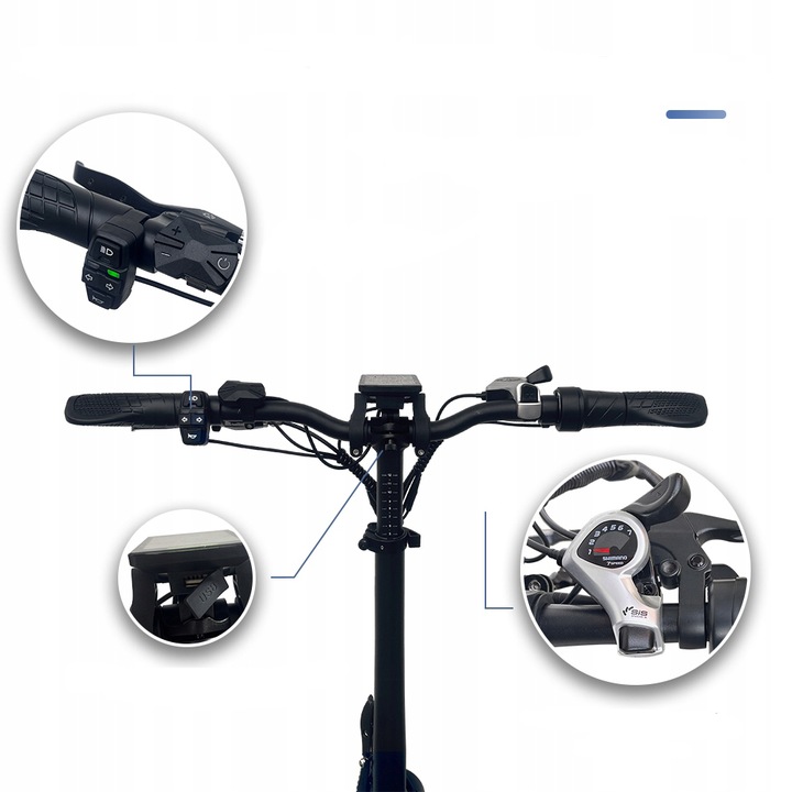 Rower Elektryczny DRVETION AT20 1000W 48V 10AH 45km/h 80KM 20" Model Wielofunkcyjny kolorowy wyświetlacz LCD