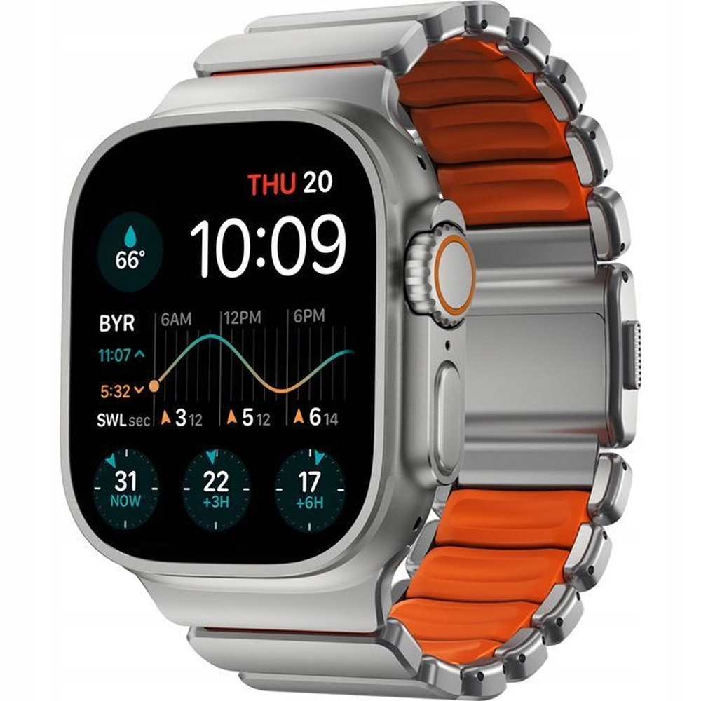 Remienok, náramok na hodinky pre Apple Watch 49/46/45/44mm Nomad kovový, pevný