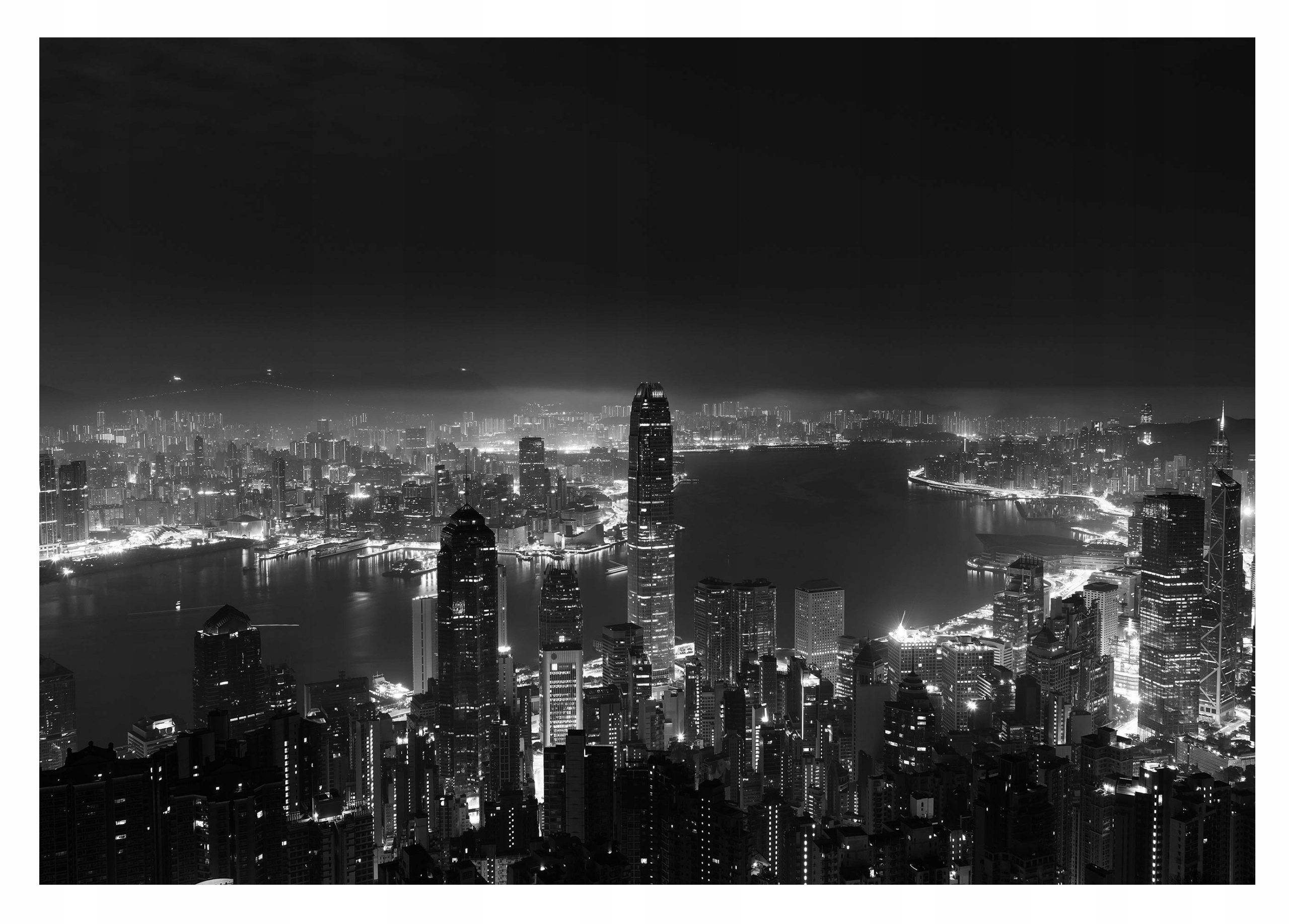 Fototapeta Mesto V Noci 3D Čiernobiela 416x254