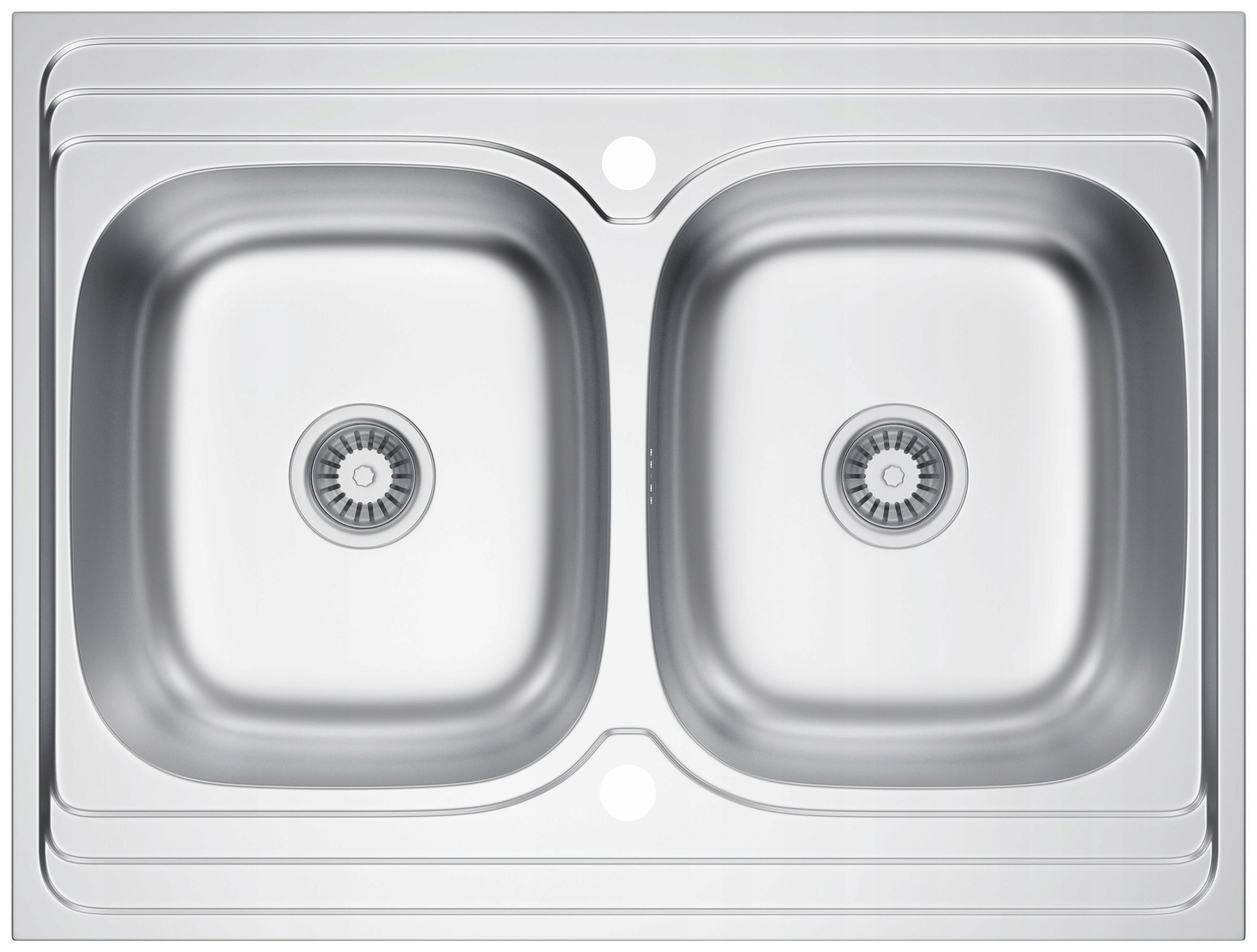 Dvojdrez Ocelový Dekor Chrom Nerezový Drez Na Dosku 80x60 Sifón