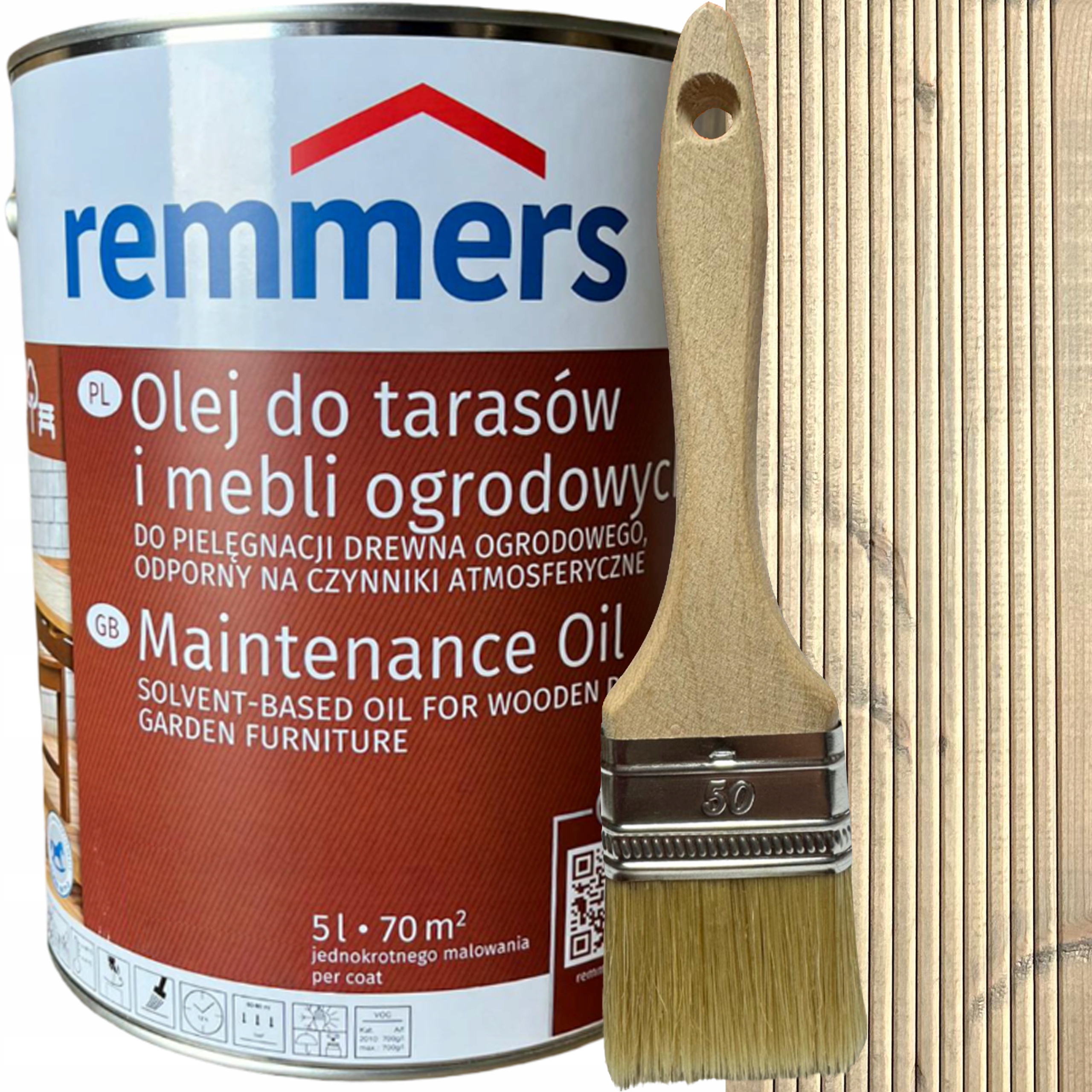 Olej do Drewna Tarasu Remmers pflege ol 10L Piaskowoszary
