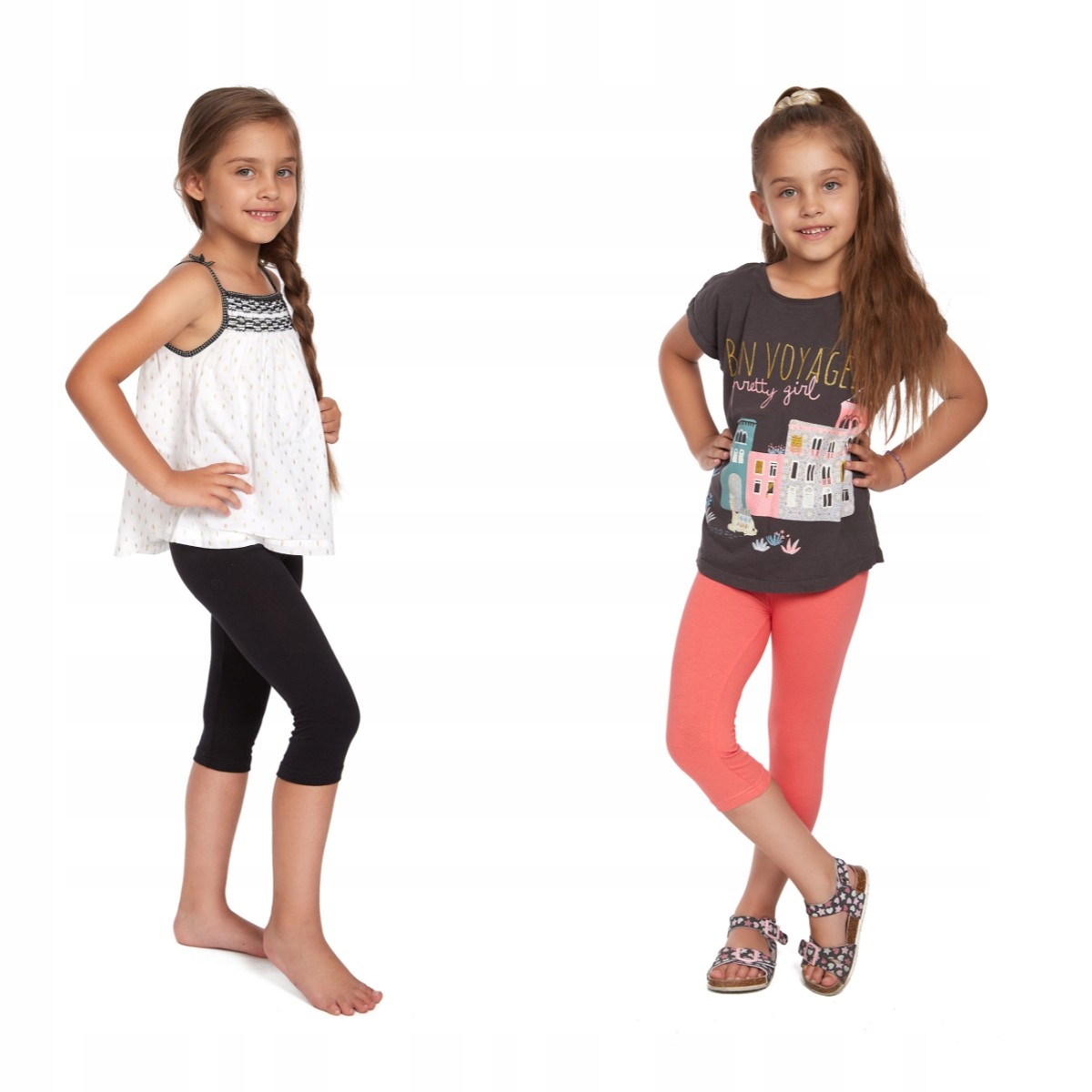 

Zestaw 2X Legginsy Dziecięce 3/4 Getry 122