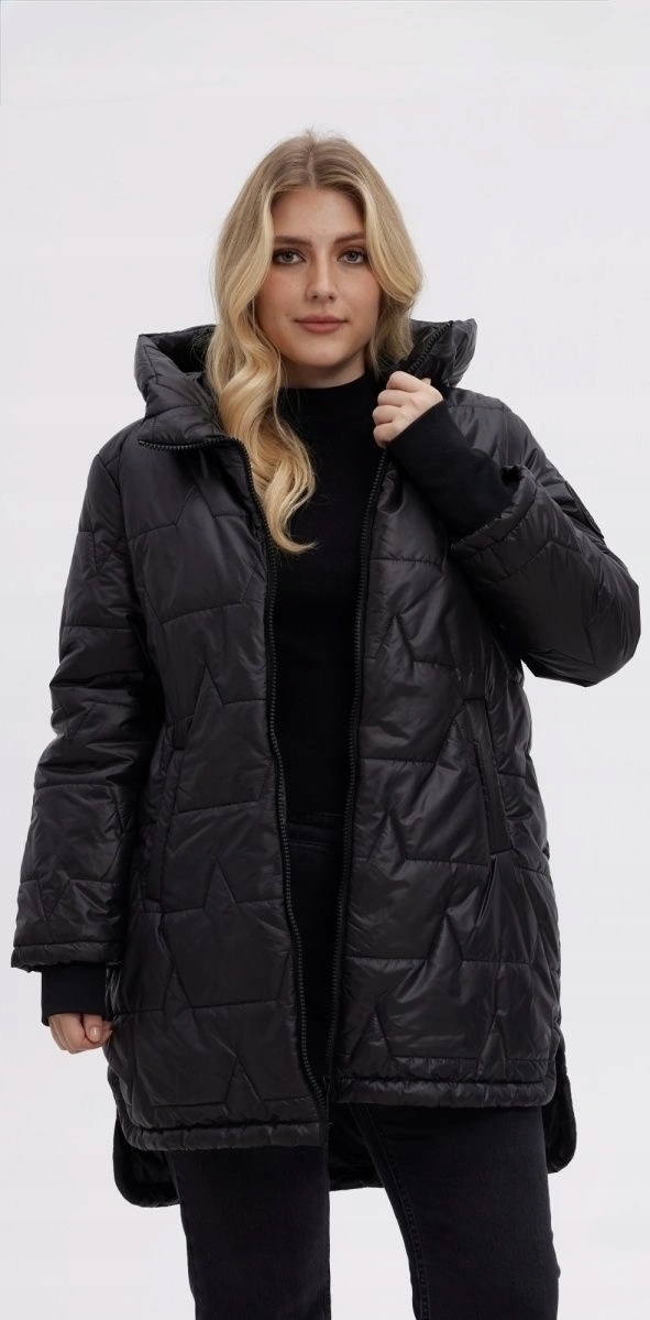 Bunda S Kapucí B8505 Černá 52